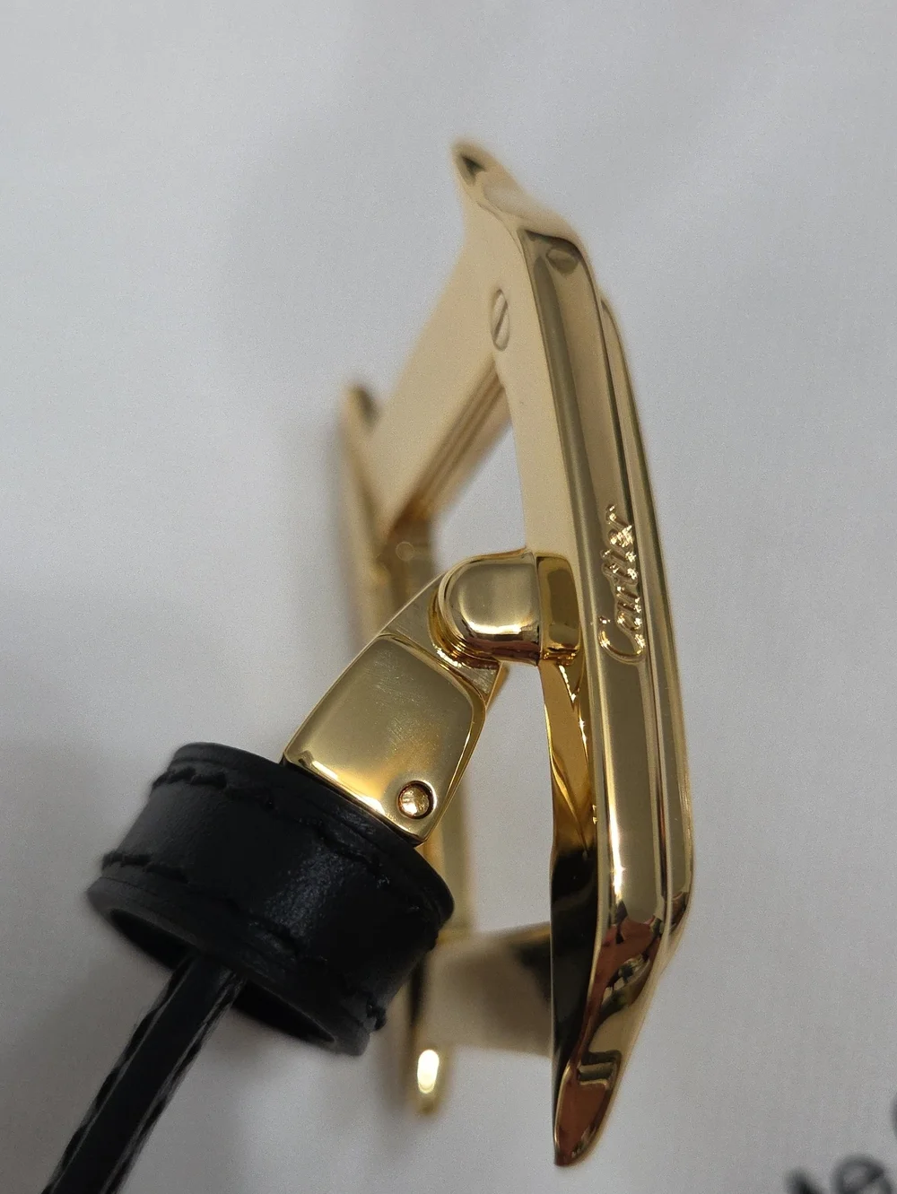 Cartier Santos Belt Reversible Leather Gold Square Buckle